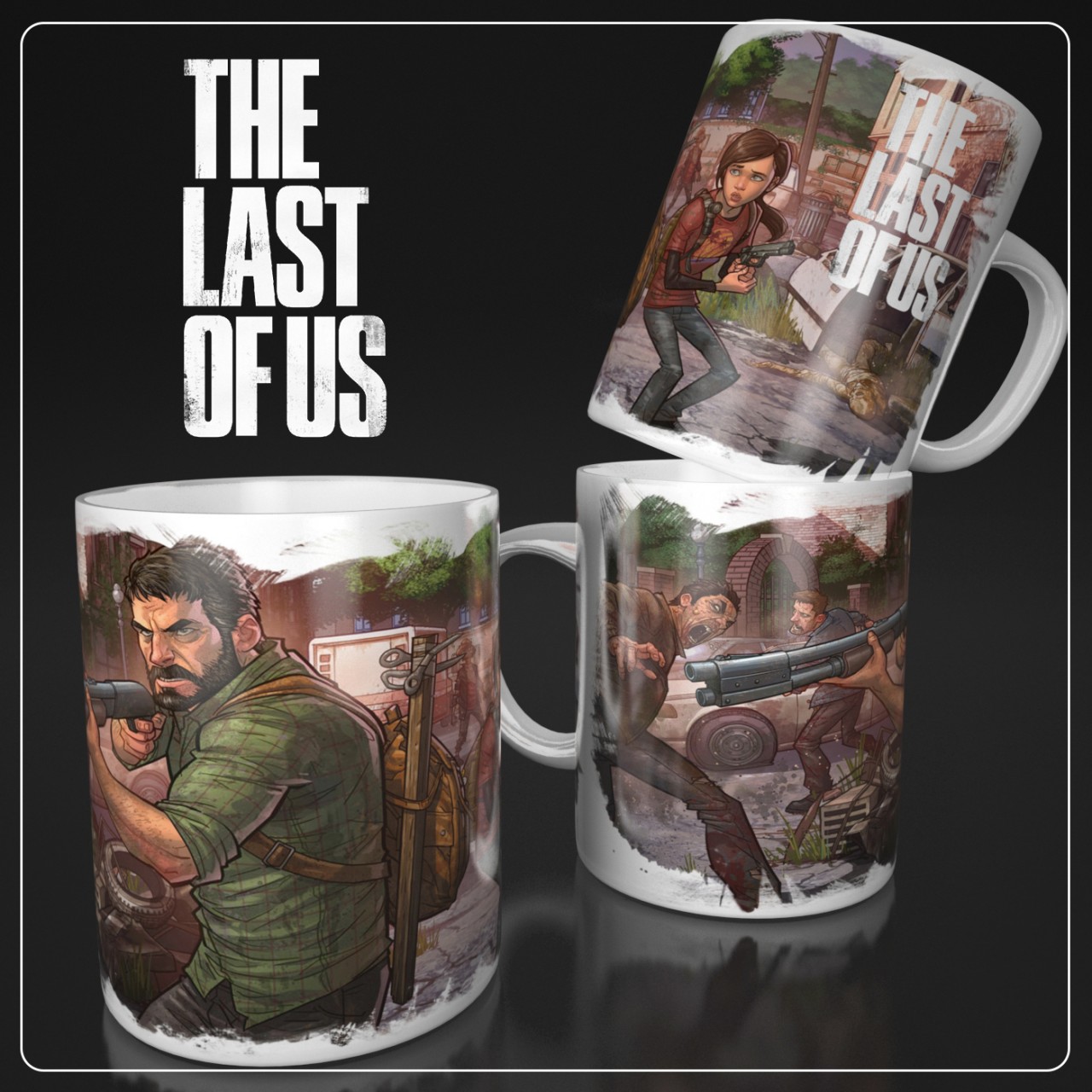 Xicara the last of us 2 joel morre tlou personalizada preta