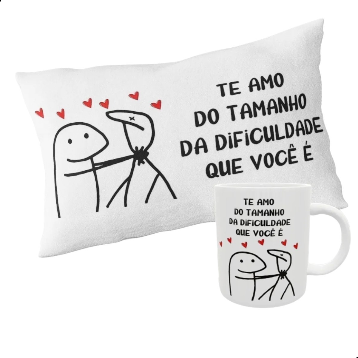 Caneca Eu te Amo do Tamanho da dificuldade que é Você Meme Flork