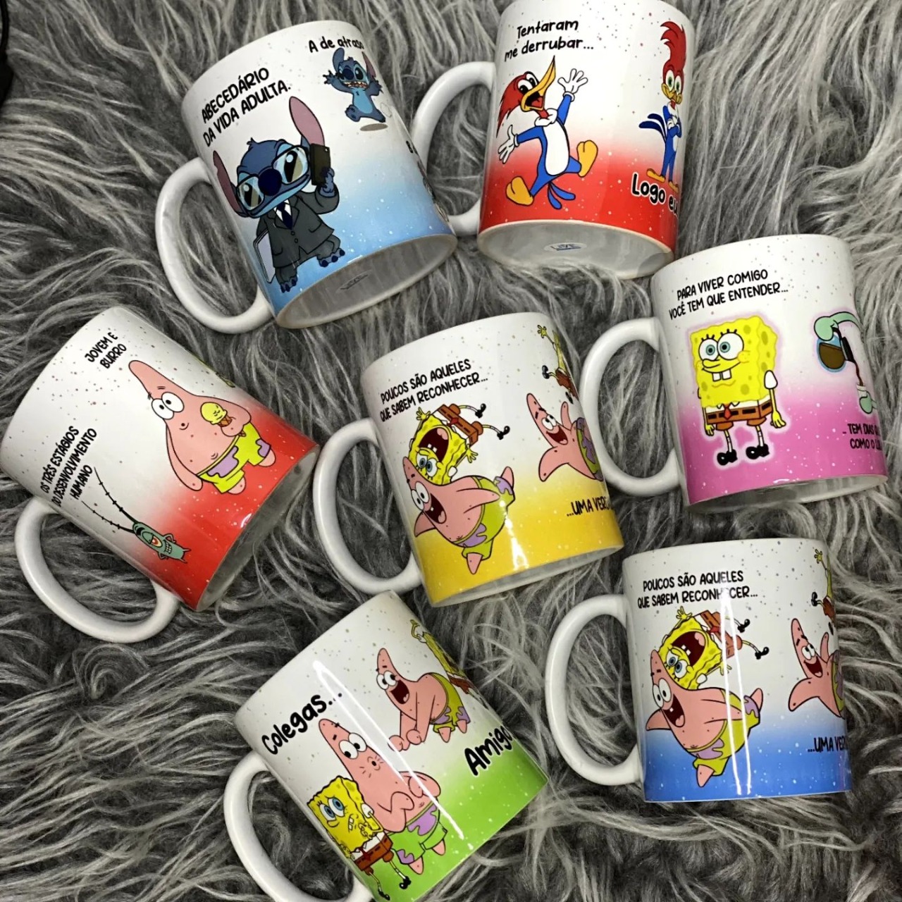 Caneca Bob Esponja e Patrick Colegas Amigos Melhores Amigos